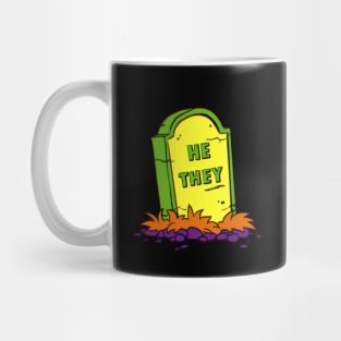 He/They Pronoun Grave Mug